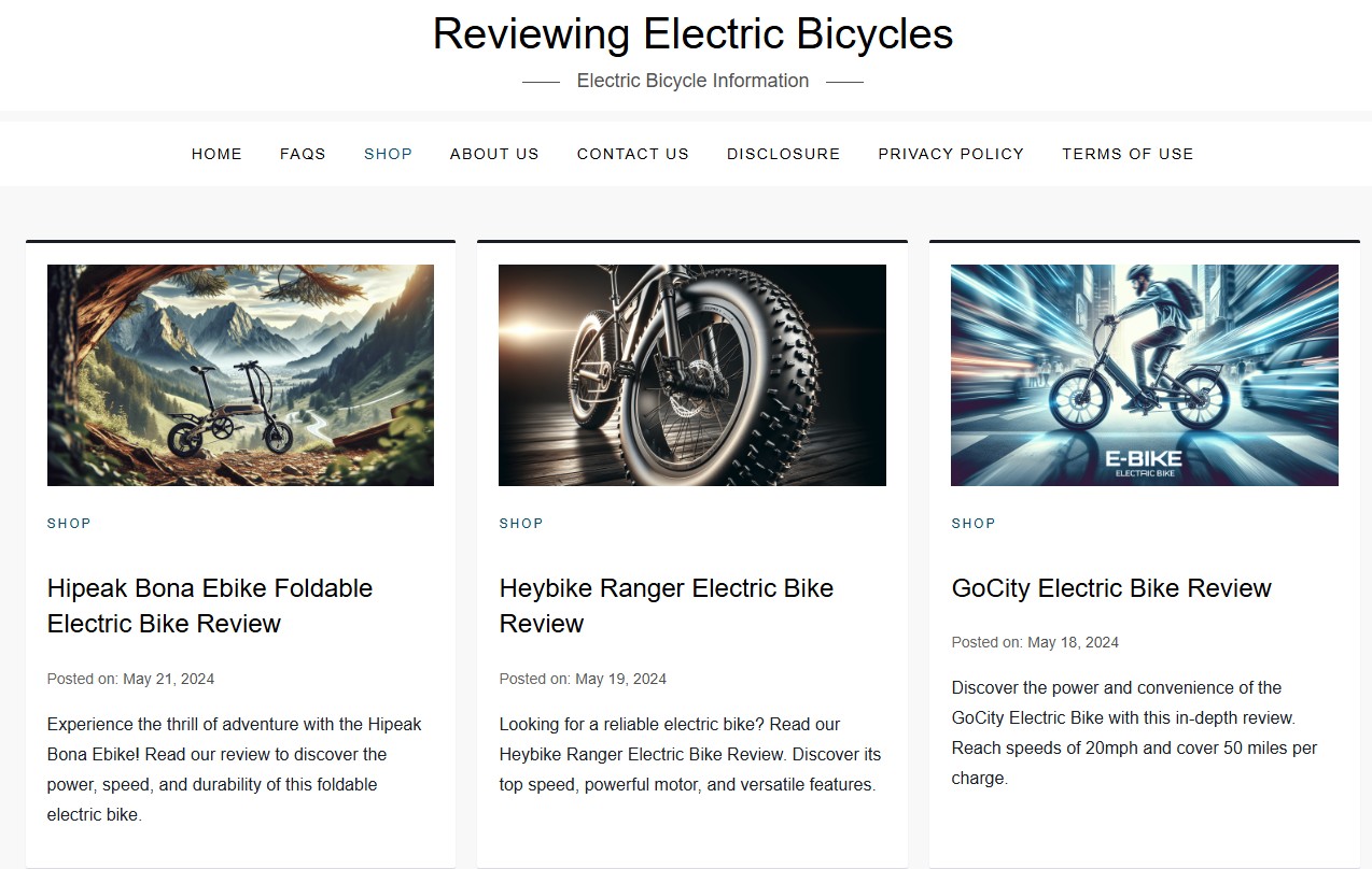 Reviewing Electric Bicycles